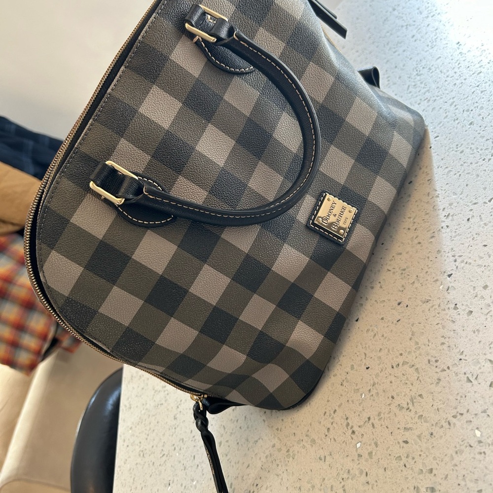 Checkered Black and Gray Handbag